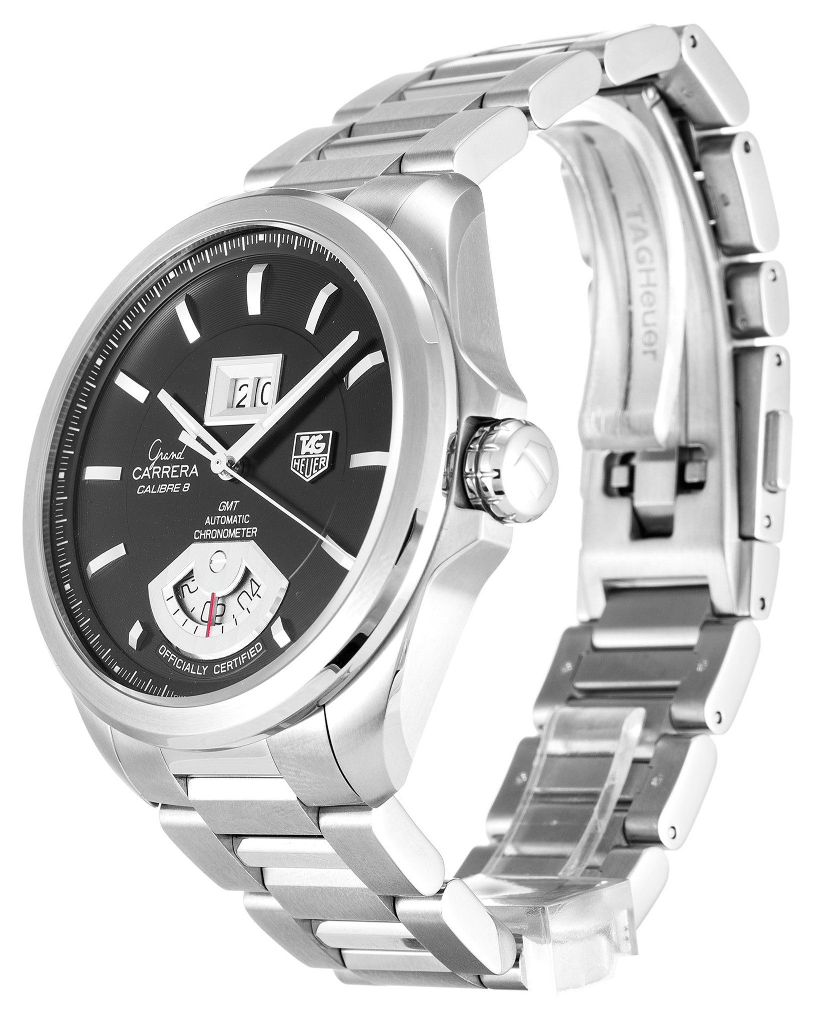 Replica Tag Heuer Grand Carrera WAV5111.BA0901 Black Dial Stick Markers 42.5MM