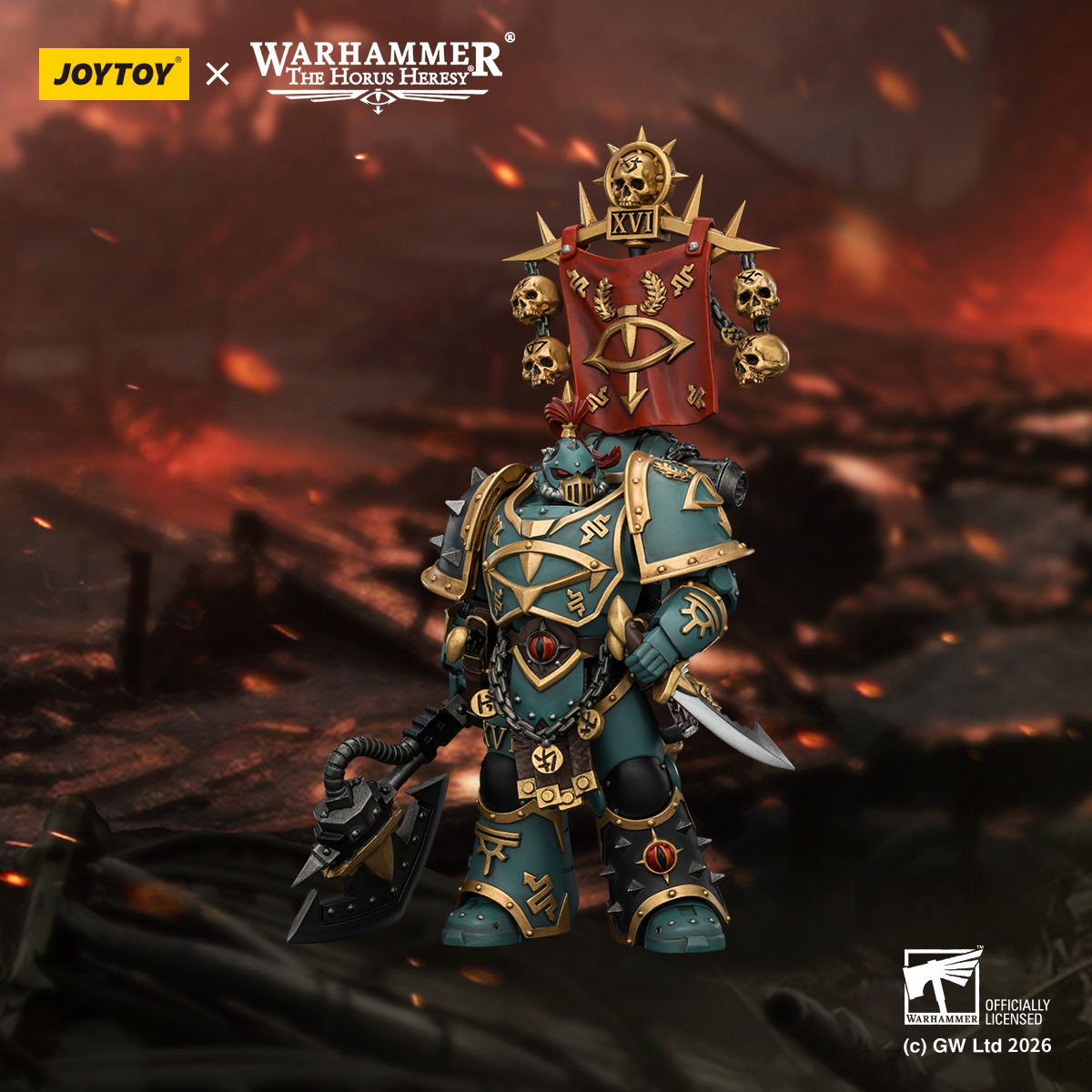 JOYTOY JT03936 Warhammer The Horus Heresy 1:18 Sons Of Horus Vheren Ashurhaddon Master of the True Sons - JOYTOY WORLD
