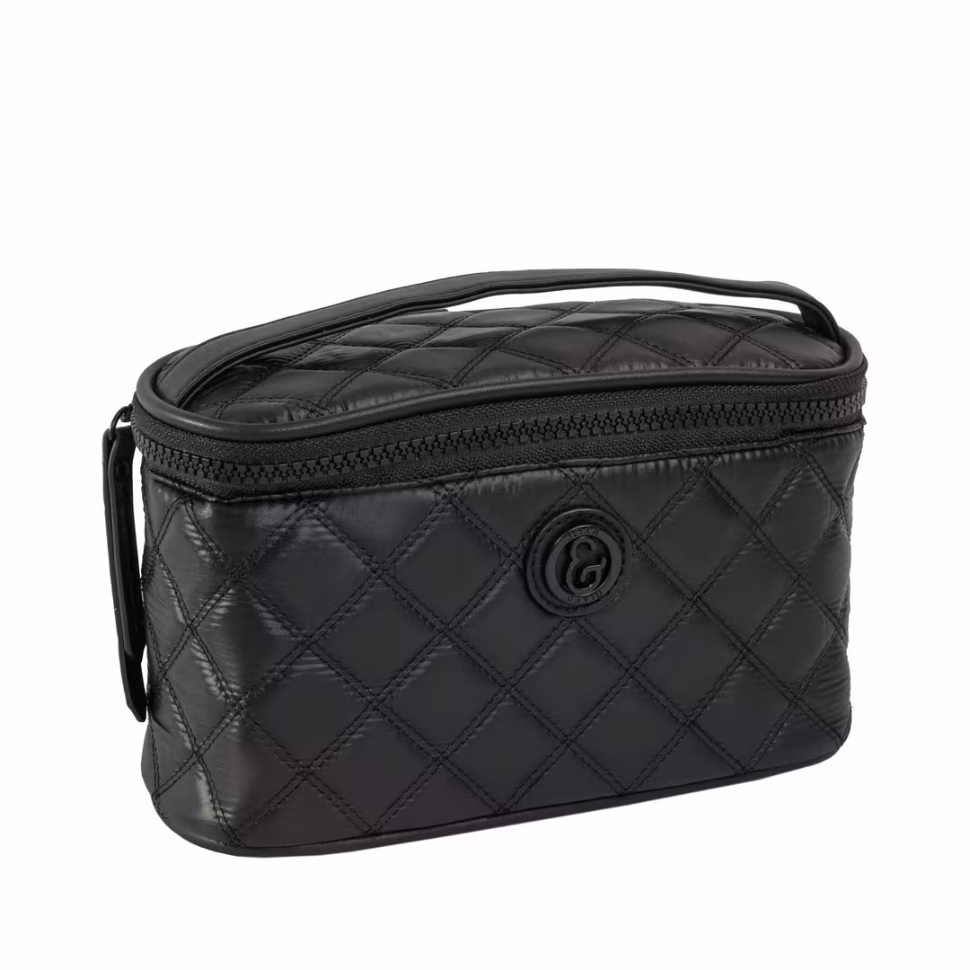 Joan & David  The Diamond Quilted Nylon 4 Piece Toiletry Set