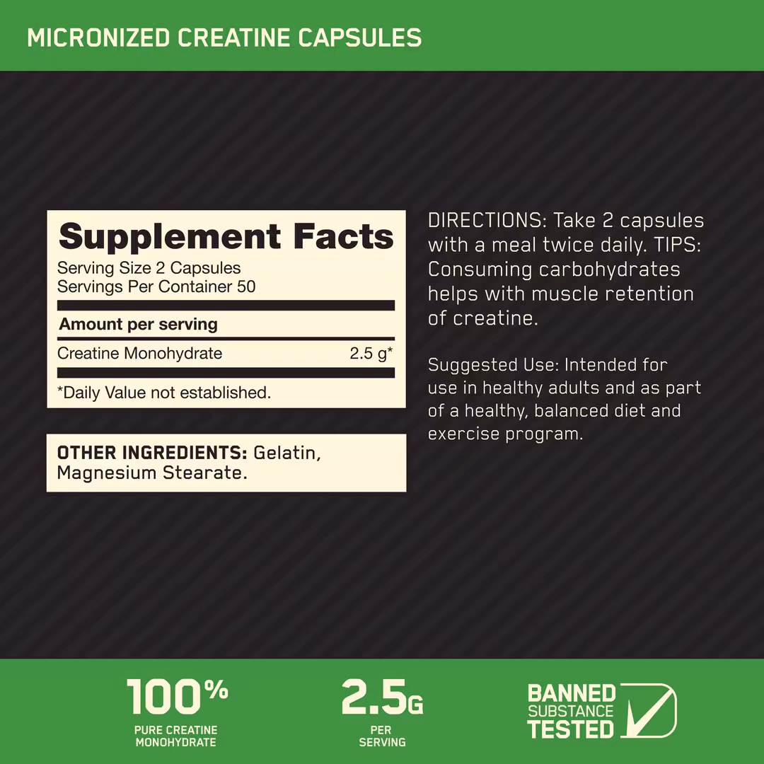Optimum Nutrition  Micronized Creatine Capsules