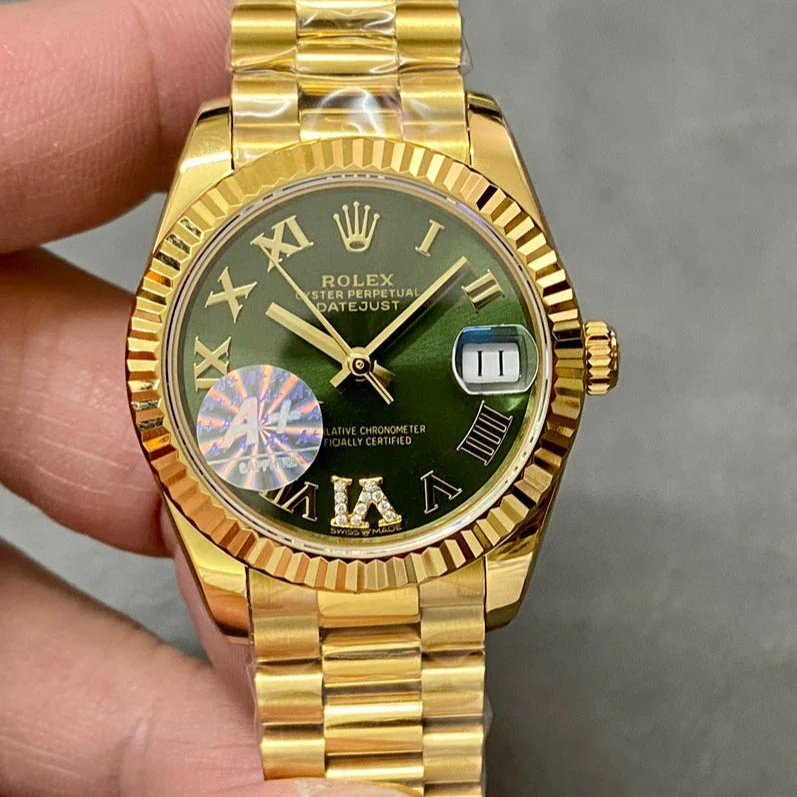 Rolex Watch DATEJUST 31MM GOLD GREEN DIAL
