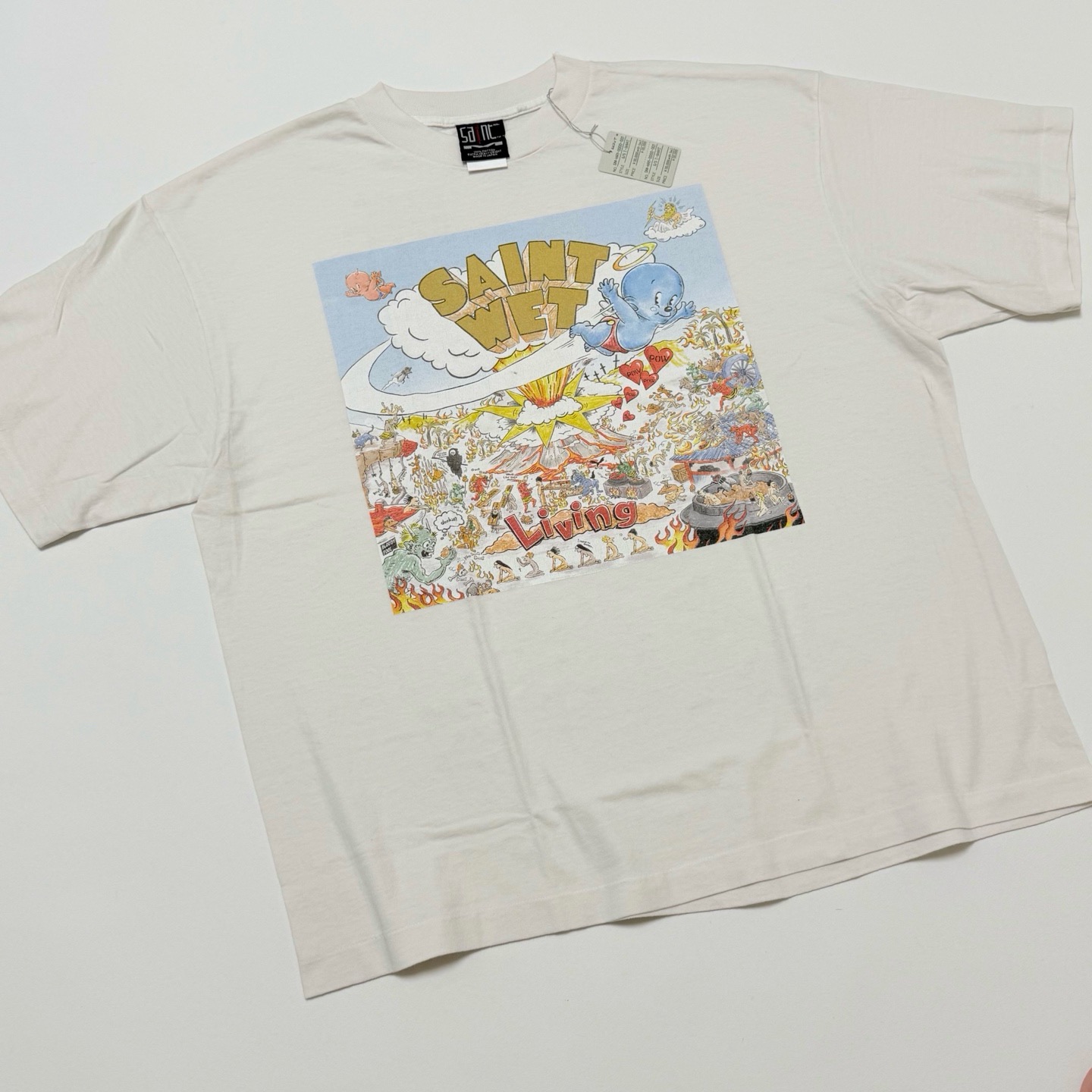 SAINT Mxxxxxx SS_TEE/SAINT WET/WHT Heaven and Hell/Angel and Demon tshirt