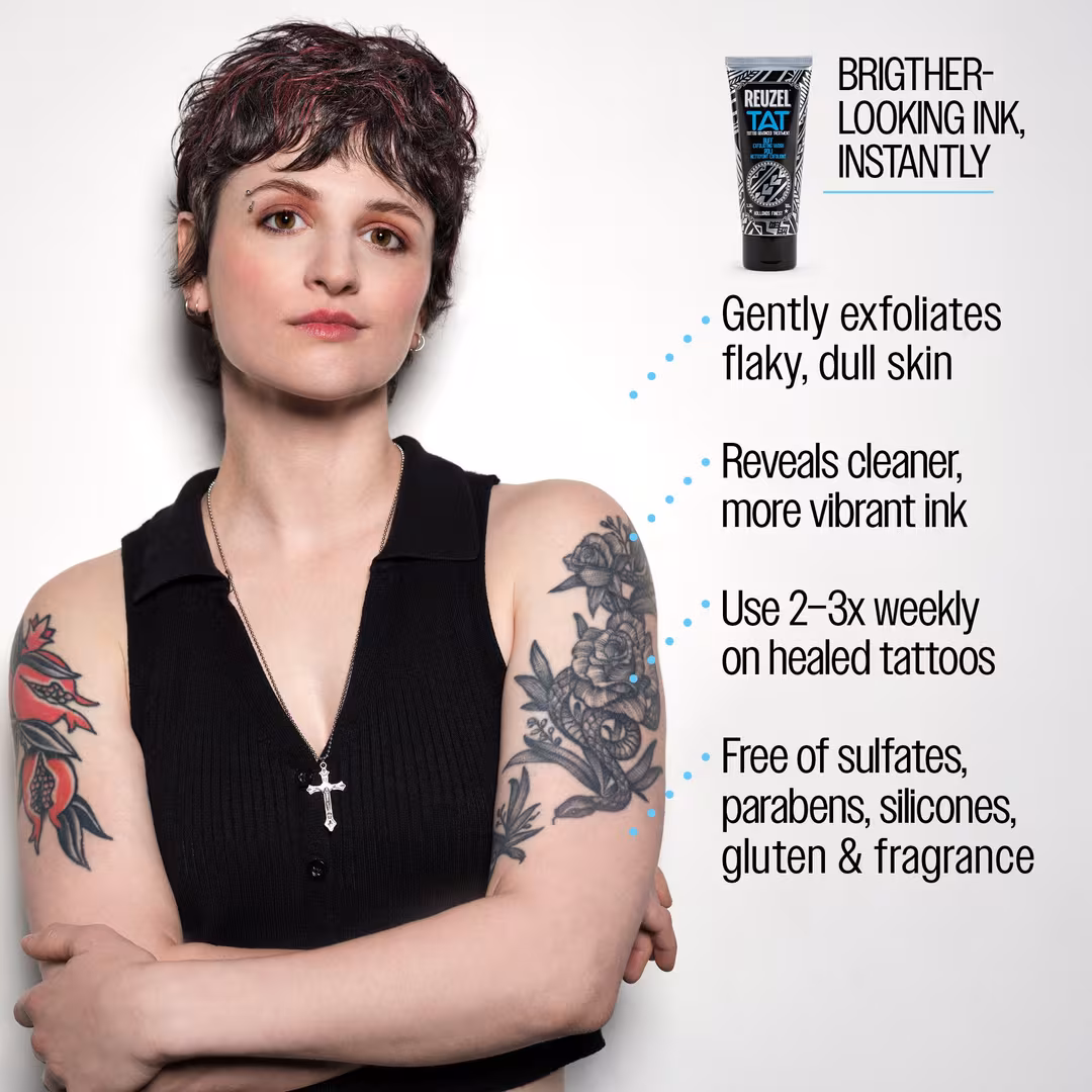 REUZEL  TAT Buff Exfoliating Cleanser, Vivid Tattoo Gel, & Shine Tattoo Spray Trio