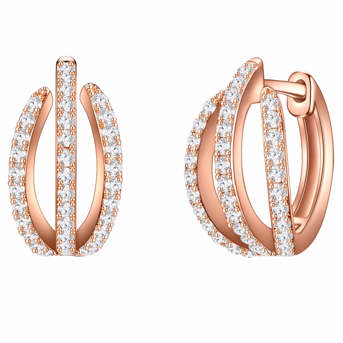 Creolen aus Sterling Silber in roségold mit Zirkonia