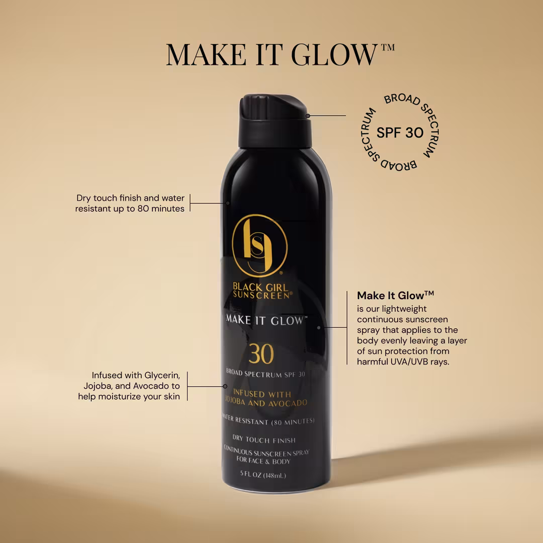 Black Girl Sunscreen  Make It Glow Continuous Spray SPF30