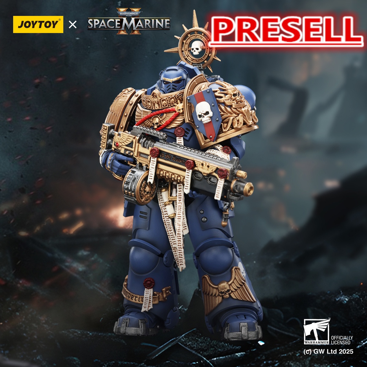 JOYTOY Warhammer 40k Space Marine 2 1: 18 Ultramarines Heavy Armor - JOYTOY WORLD