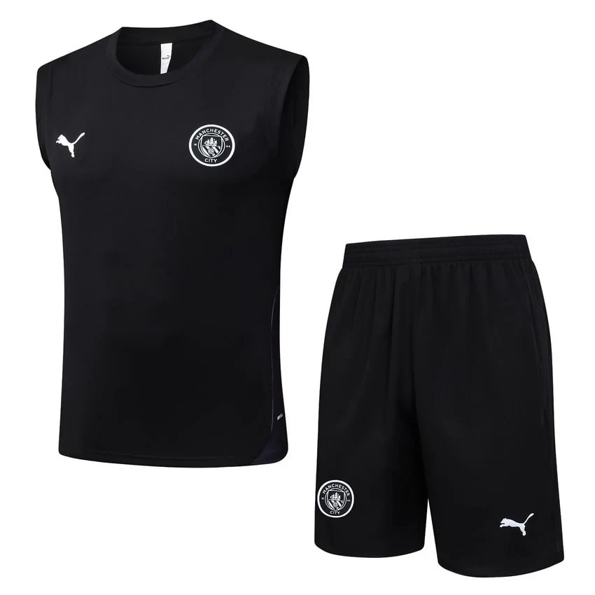 Manchester City Tank Top Shorts Men 2025 2026 Dark Black