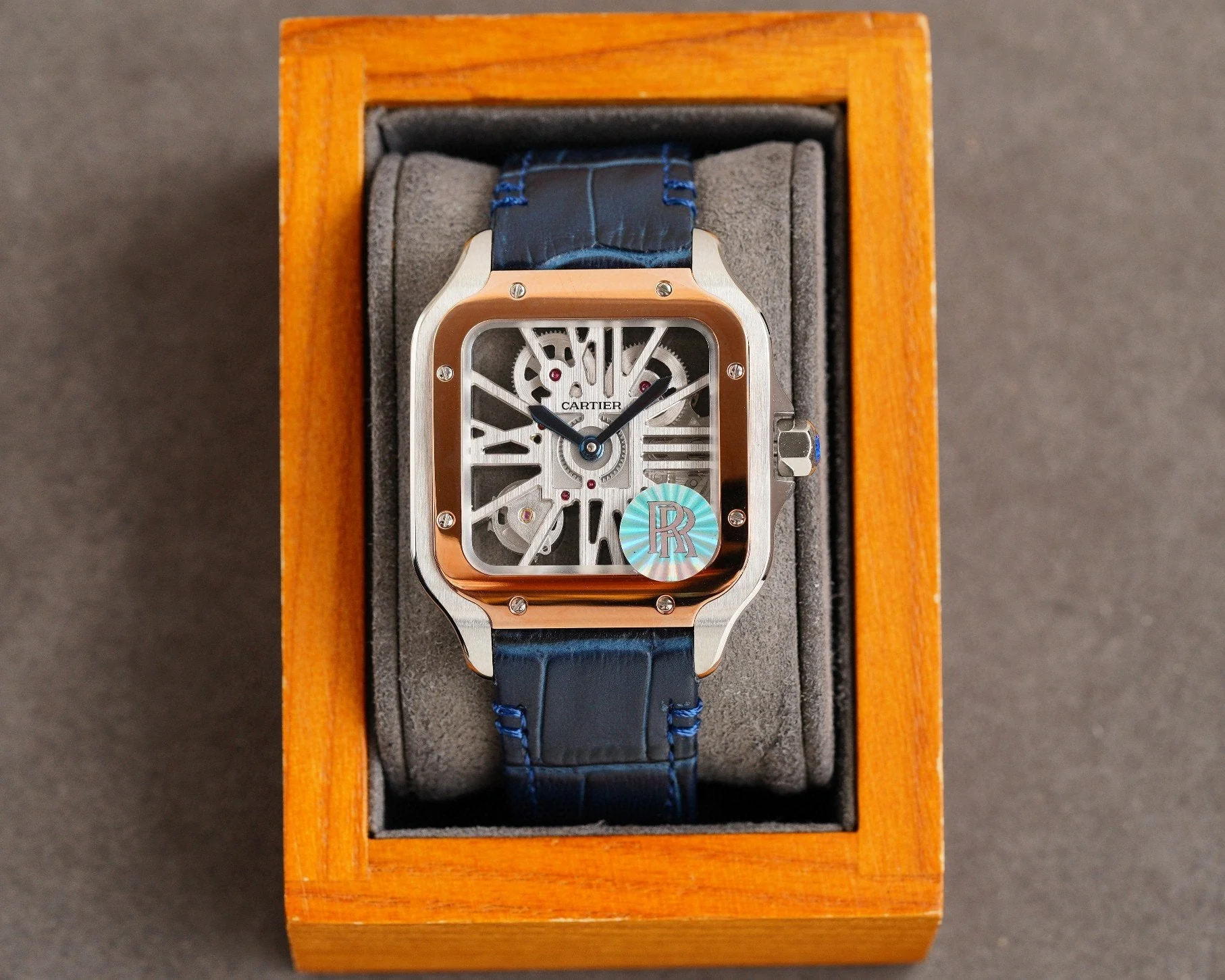 Cartier Watch SANTOS 2 TONE GOLD STEEL SKELETON