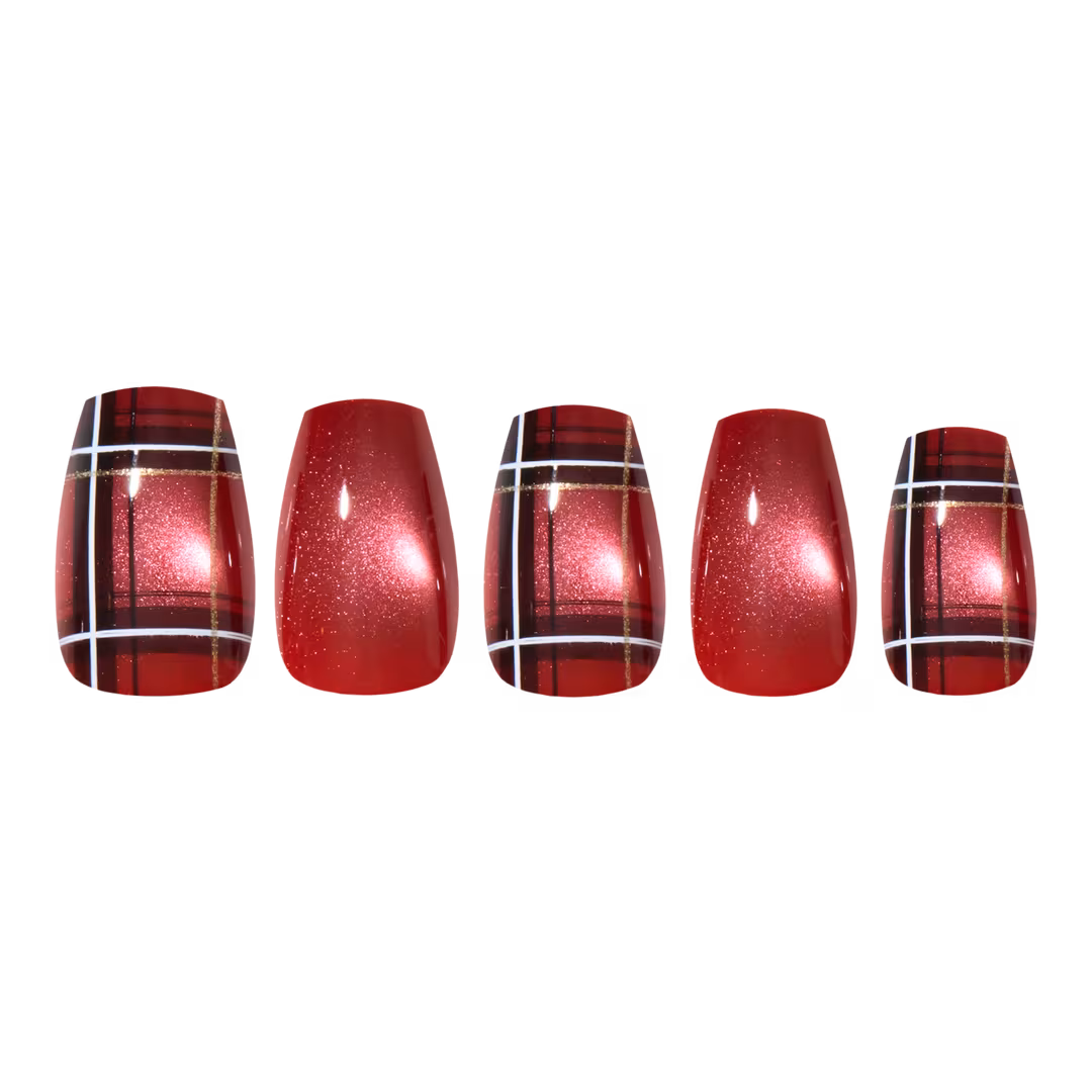 Glamnetic  Holiday Tartan Press-On Nails
