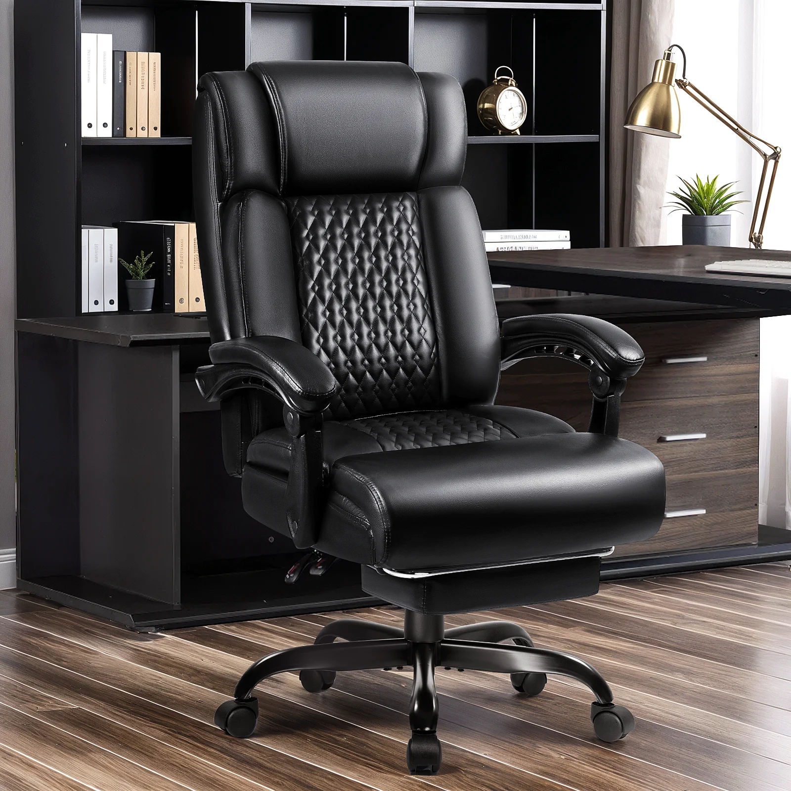 Waleaf Office Chair with Footrest,90-165Reclining Ergonomic High Back Computer Desk Chair Lumbar Support for Home Office