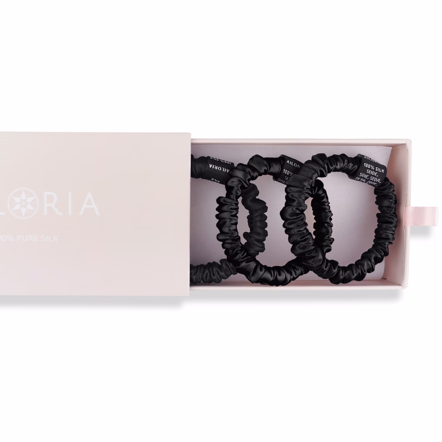 DOUX Set 3 Scrunchies S aus Seide