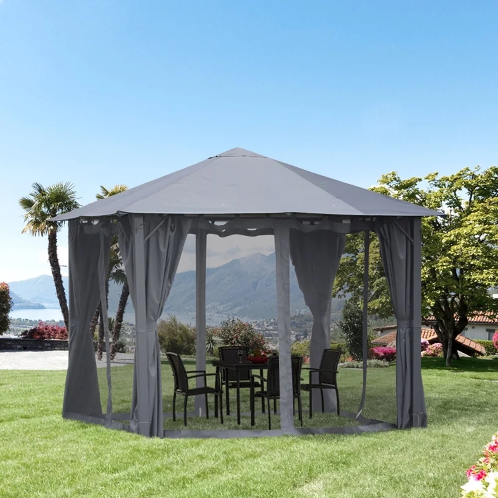 Spaco 10Ft x 10Ft Patio Canopy, Easy Up Screened Canopy for Patio and Backyard, Easy Set-up Canopy for Outdoor,  Black