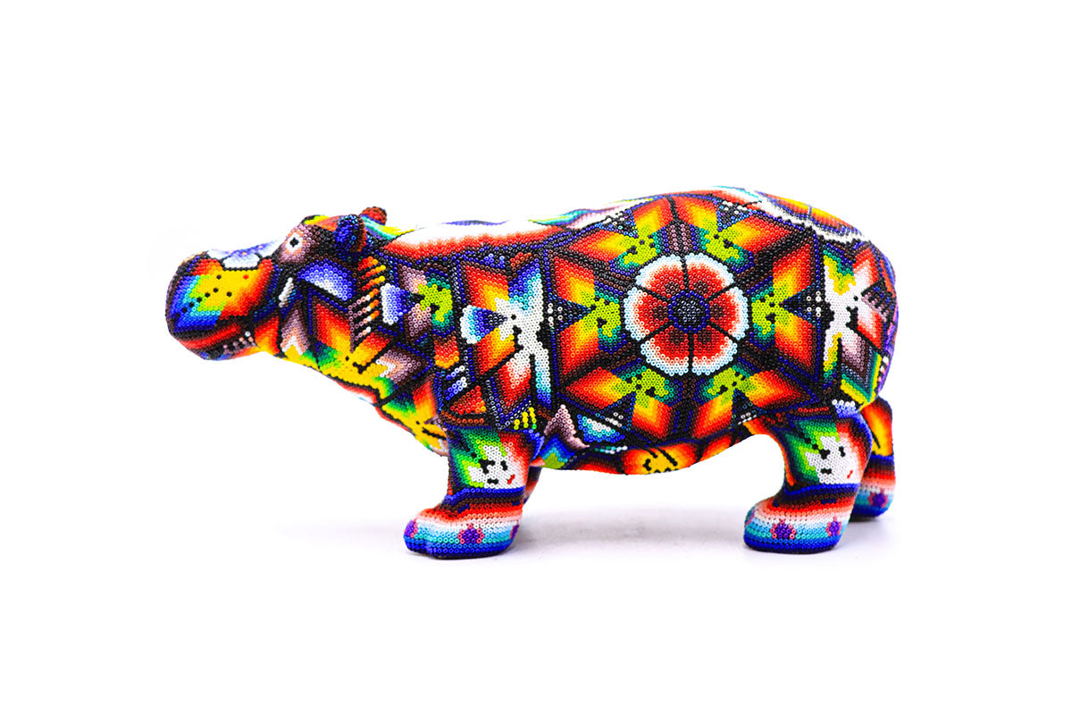 Hipopótamo - Obra de Arte Huichol