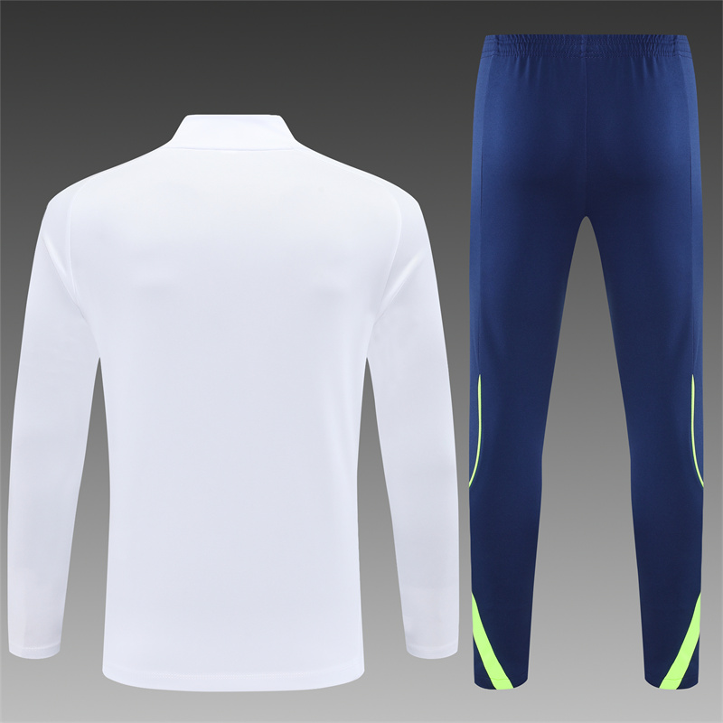 2024/2025 Real Madrid White Adult Half Zip Training Kit (Adult Kit)