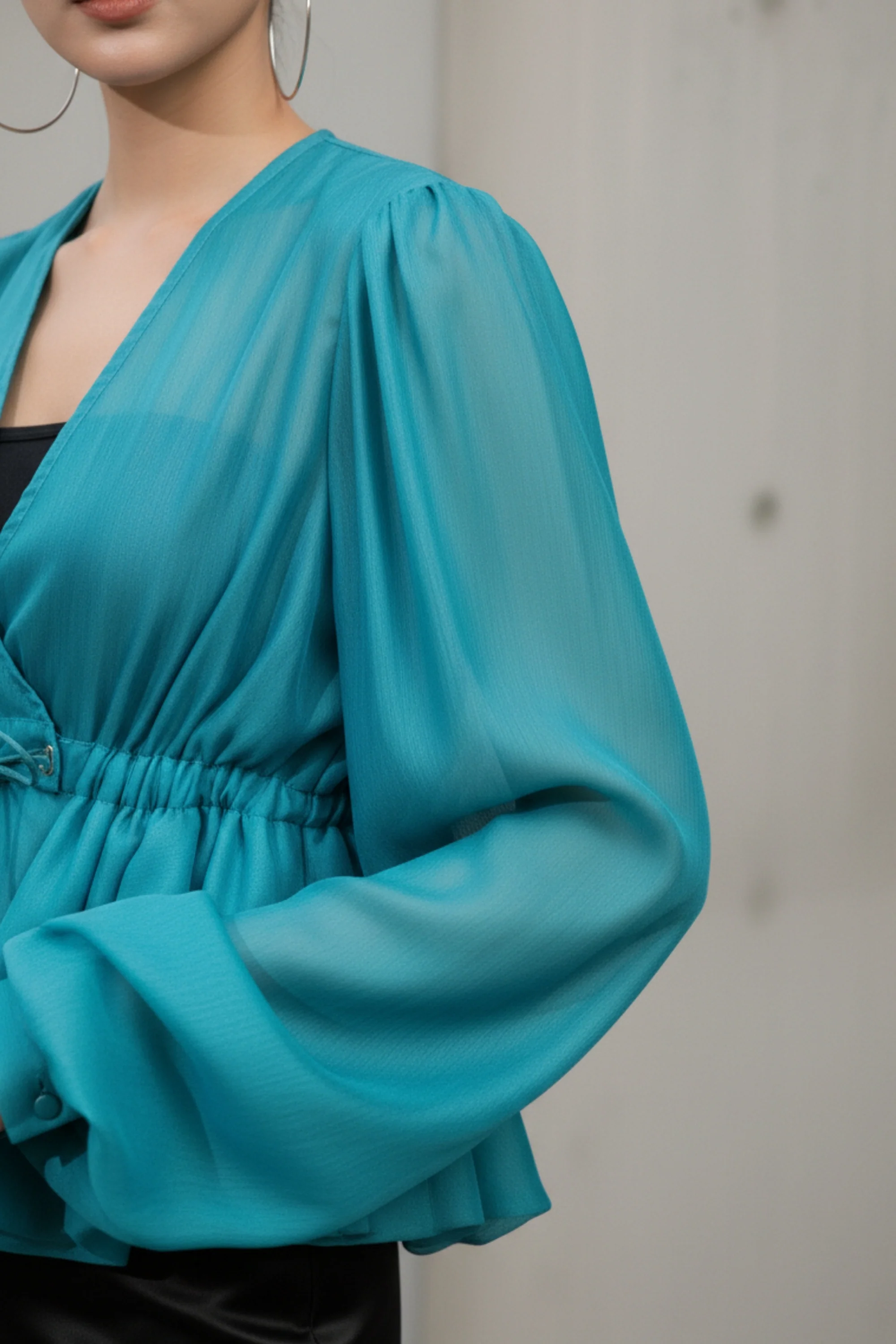 French Blue Sheer Top