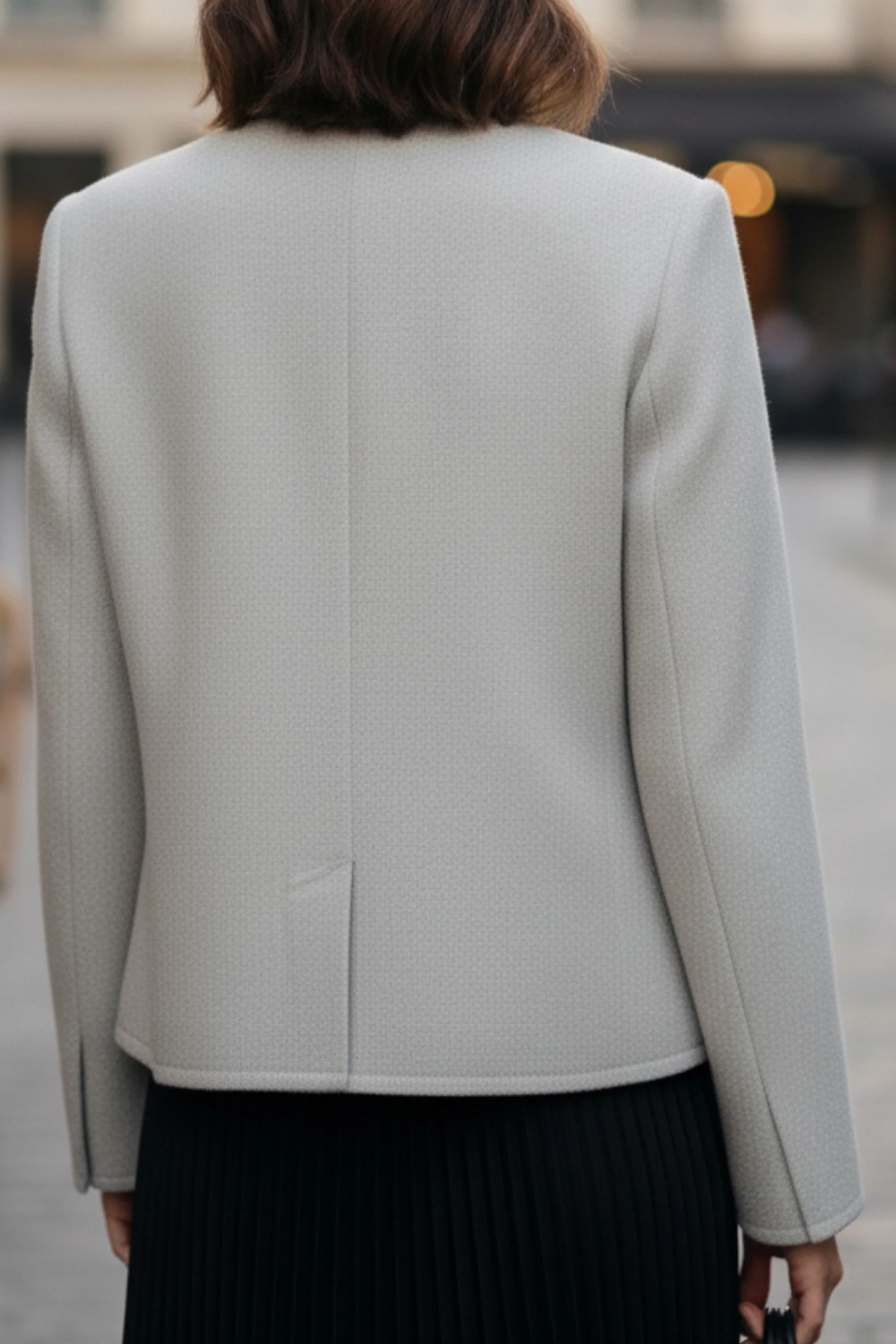 Cloud Grey Double-Sided Cashmere  Blazer