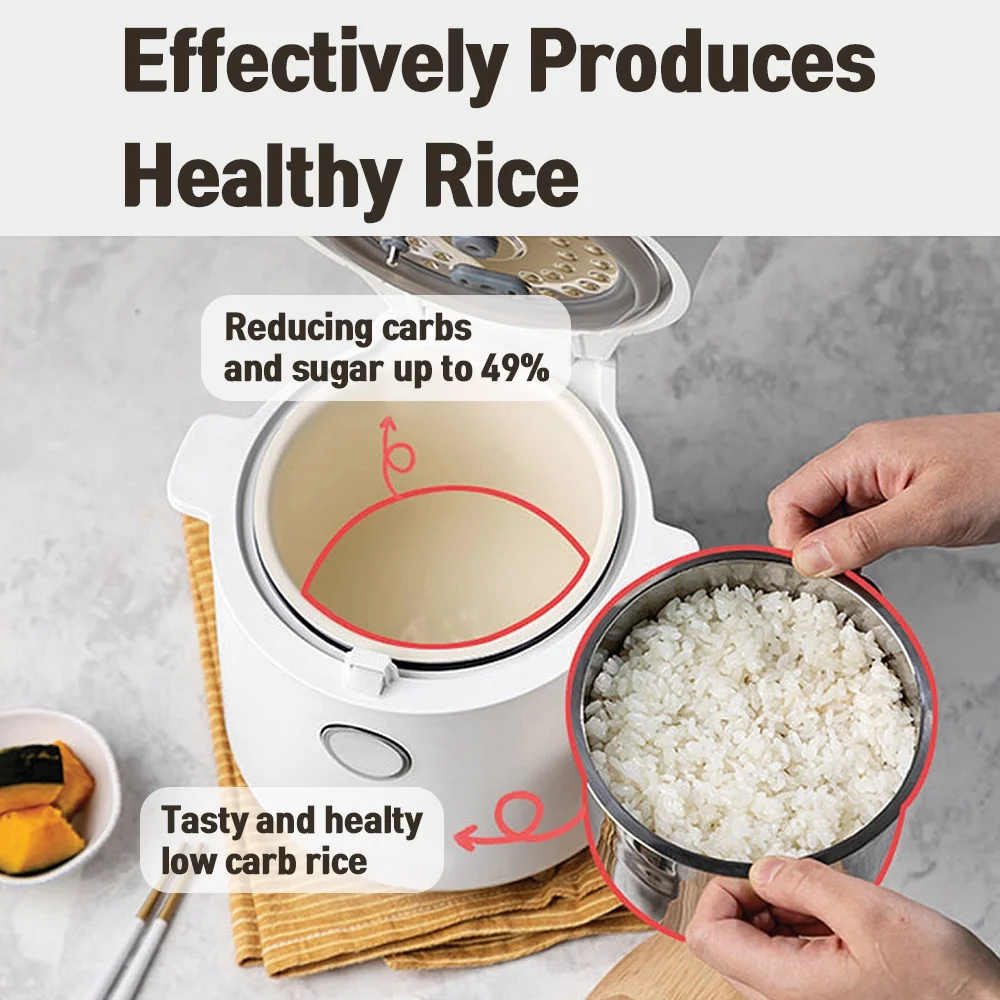 Banu Uniforms in 3-Cup in Multi-Functional Rice Cooker, White, Nonstick Interior