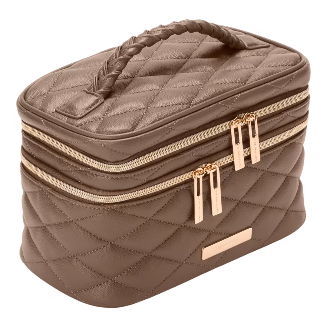 Tartan + Twine  Cocoa Luxe Double Zip Train Case