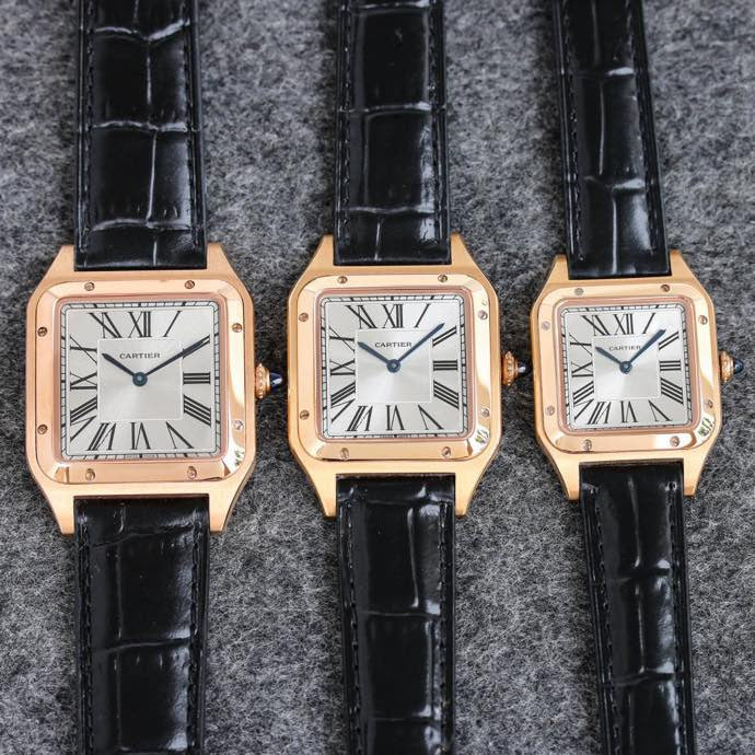 Cartier Watch SANTOS DUMONT LADY PINK GOLD CASE CROCODILE STRAP