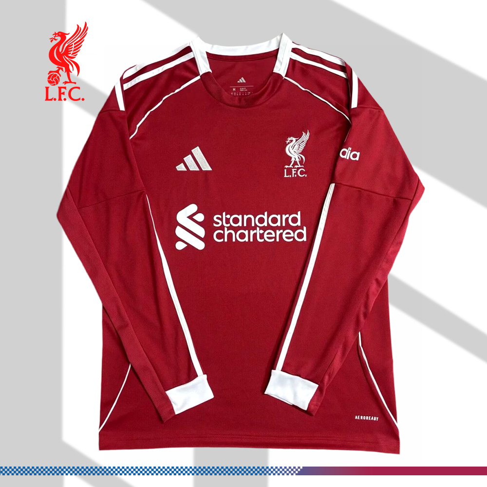2025/2026 Liverpool FC Home Long Sleeve Football Shirt (Fans)