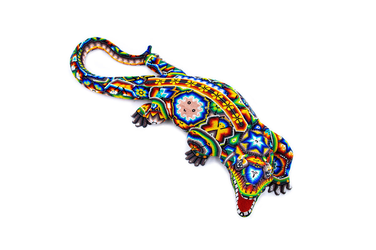 Cocodrilo - Obra de Arte Huichol