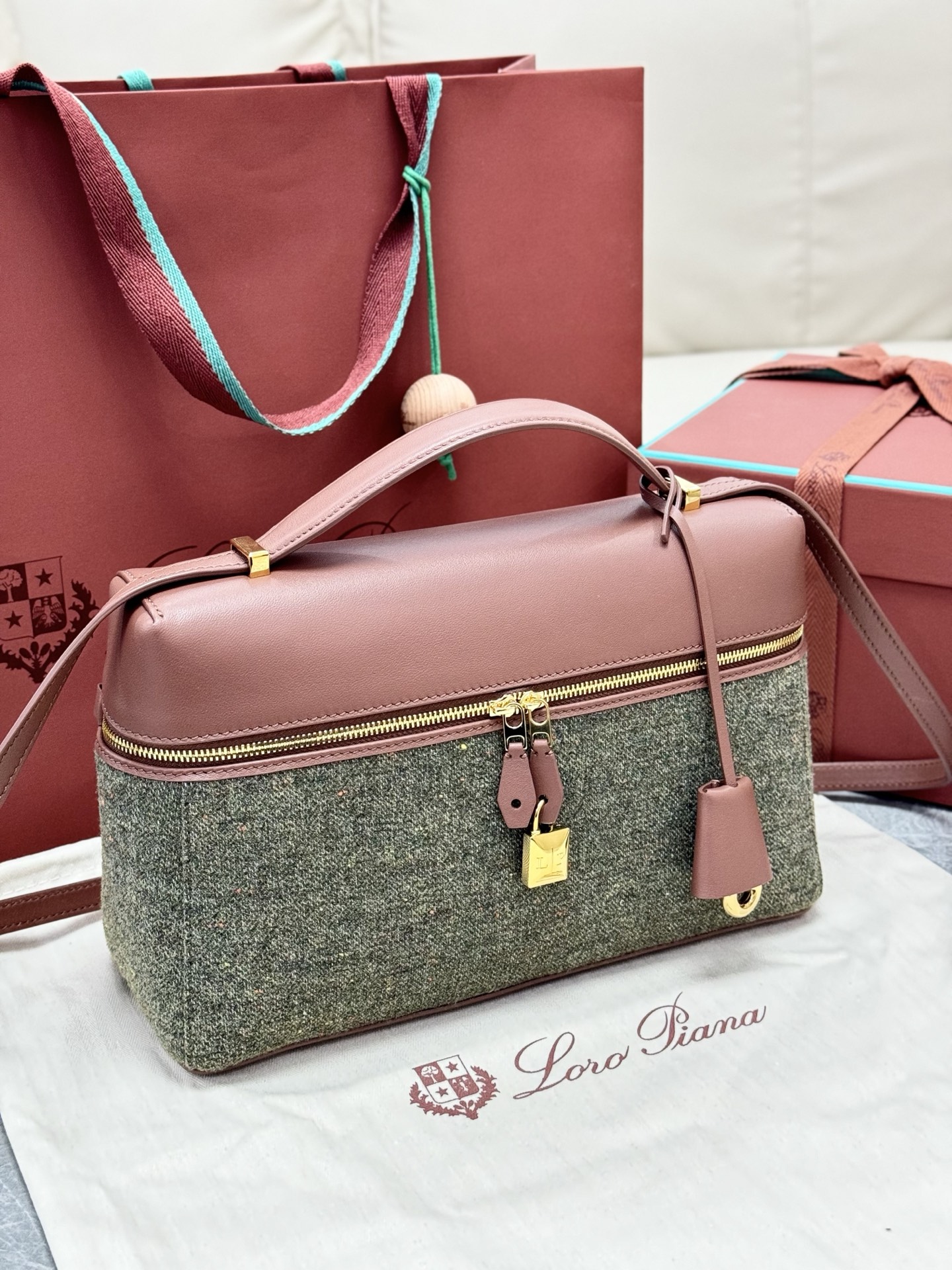 Loro piana Extra Bag L27 Caramel Sage Crossbody Bag