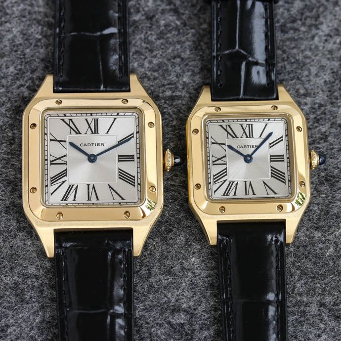 Cartier Watch SANTOS DUMONT LADY GOLD CASE CROCODILE STRAP