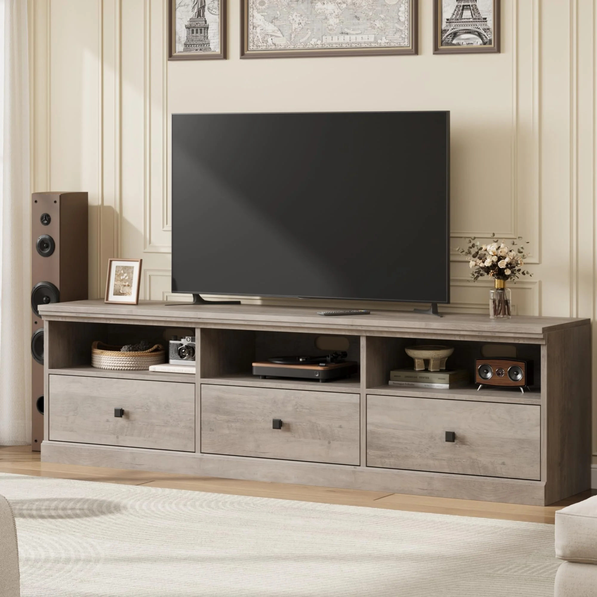 AOILE 70" TV Stand with Drawers for 75/80 Inch TV, Long Entertainment Center with Storage,TV Console/Media Console for Living Room