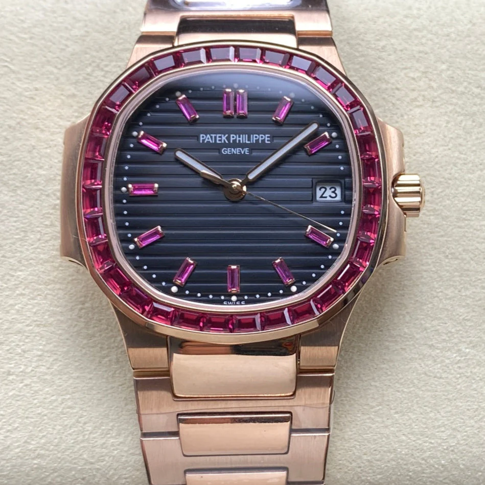 PATEK Nautilus 35.2mm Pink Gold Black Dial