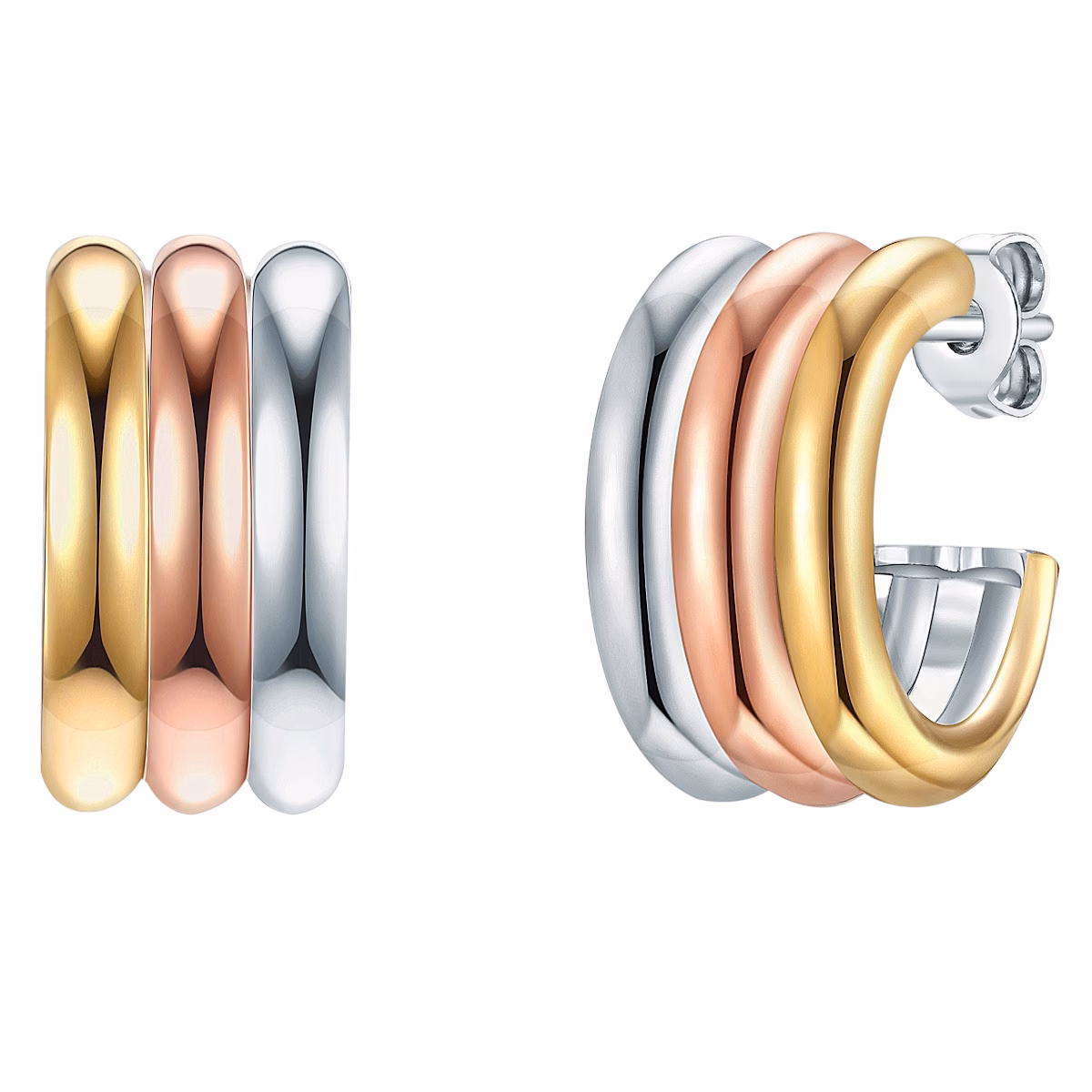 Creolen Sterling Silber in Silber/Gelbgold/Roségold