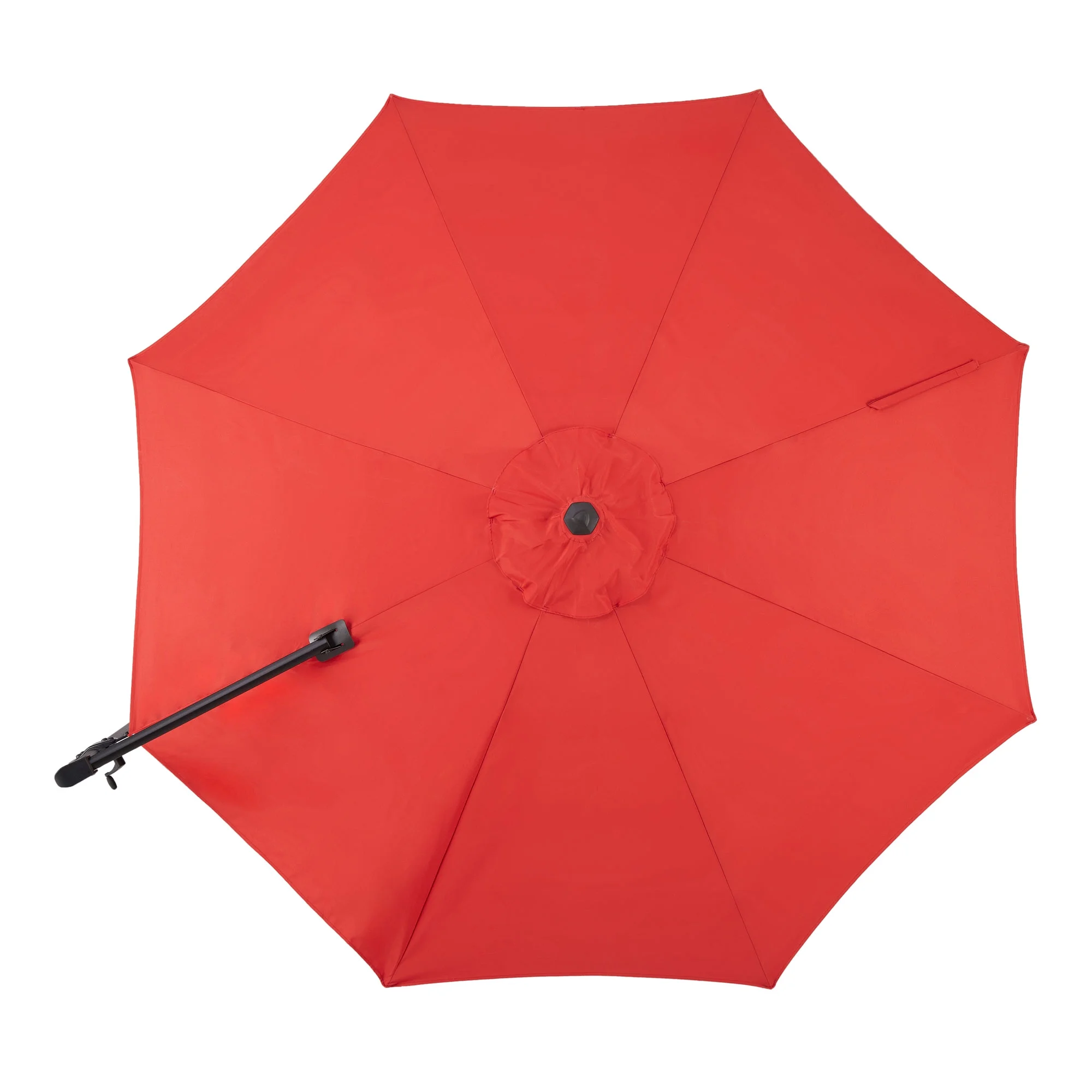 Mainstays 10 Red Octagon Outdoor Tilting Cantilever Offset Patio Umbrella with Weighted Base and 360 Degree Rotation