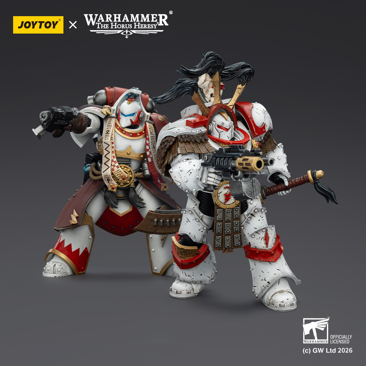 JOYTOY Warhammer 40K 1: 18 White Scars Stormseer Consul and Legion Praetor in Cataphractii Terminator Armour - JOYTOY WORLD