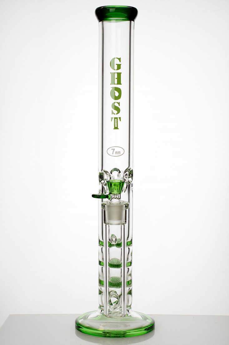 18 Ghost thick glass Thriple Flat Diffuser water bong
