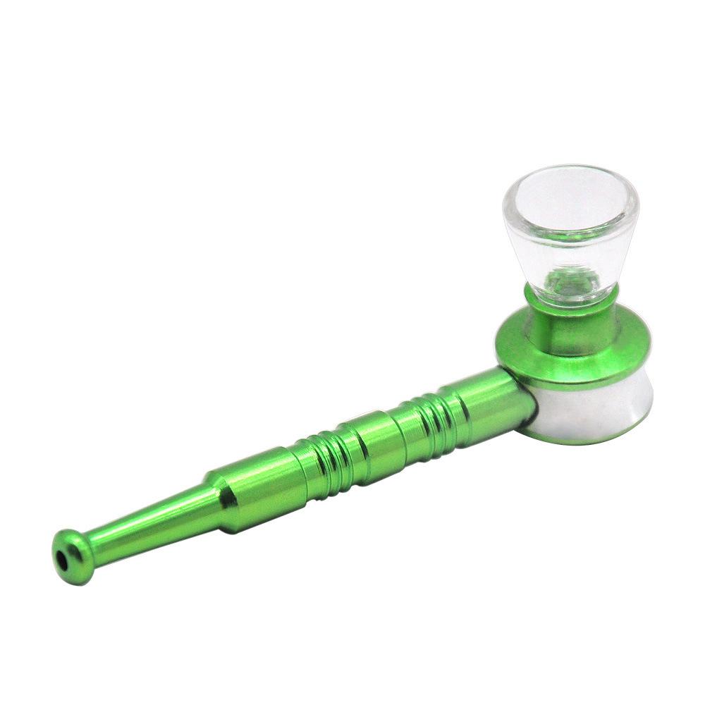 Thread Metal Pipe w/ Glass Weed Bowl