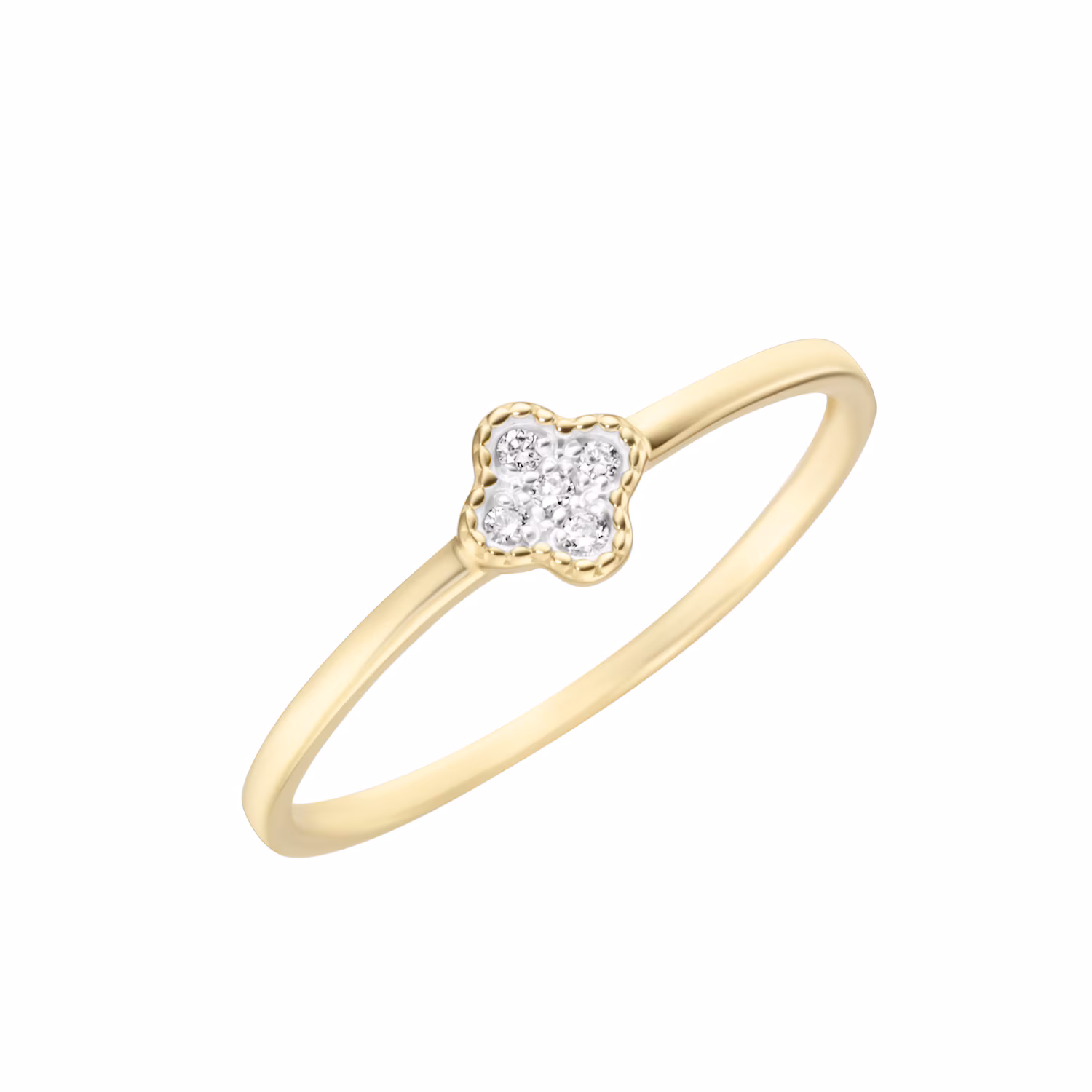 Ring Oberteil Blüte, mit funkelnden Brillanten, Gold 585