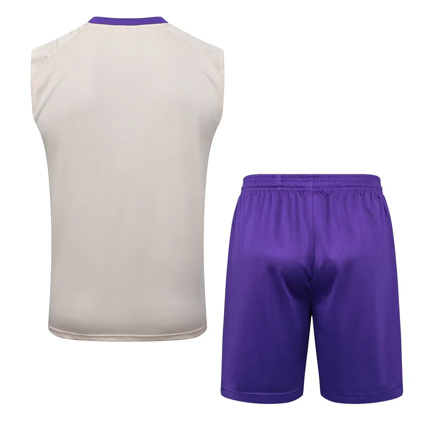 Real Madrid Tank Top Shorts Men 2025 2026 Beige Purple