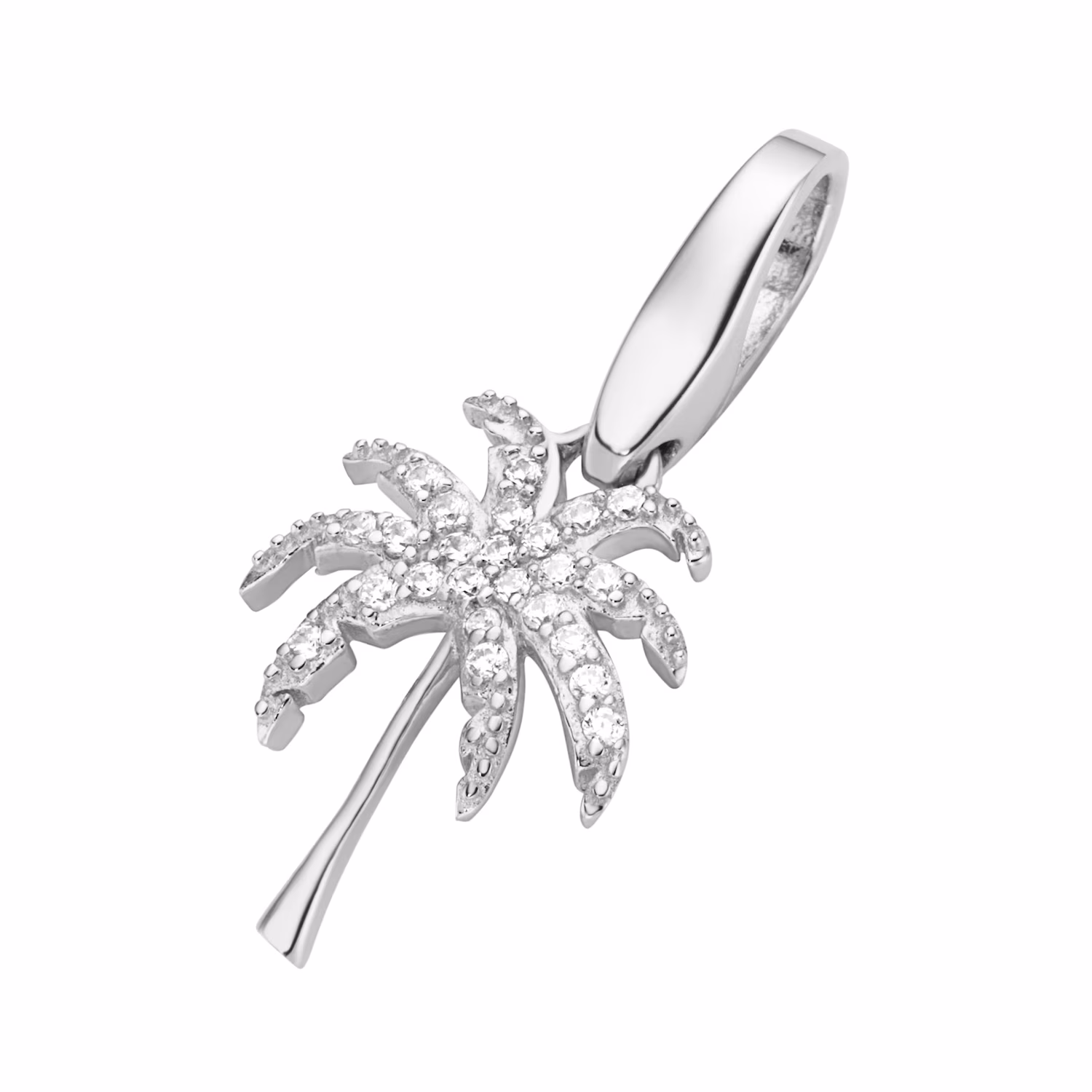 Charm Palme mit Zirkonia, Silber 925