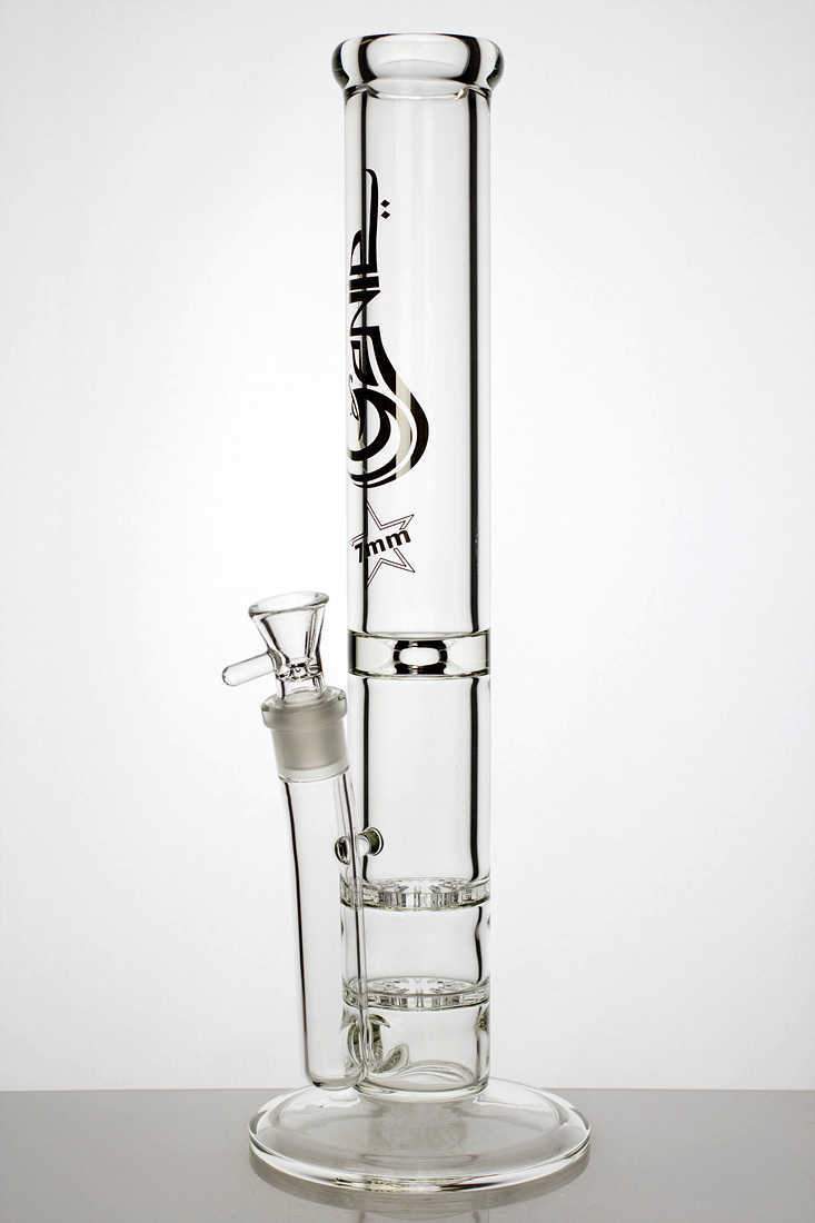 15 double flat diffuser heavy glass water bong