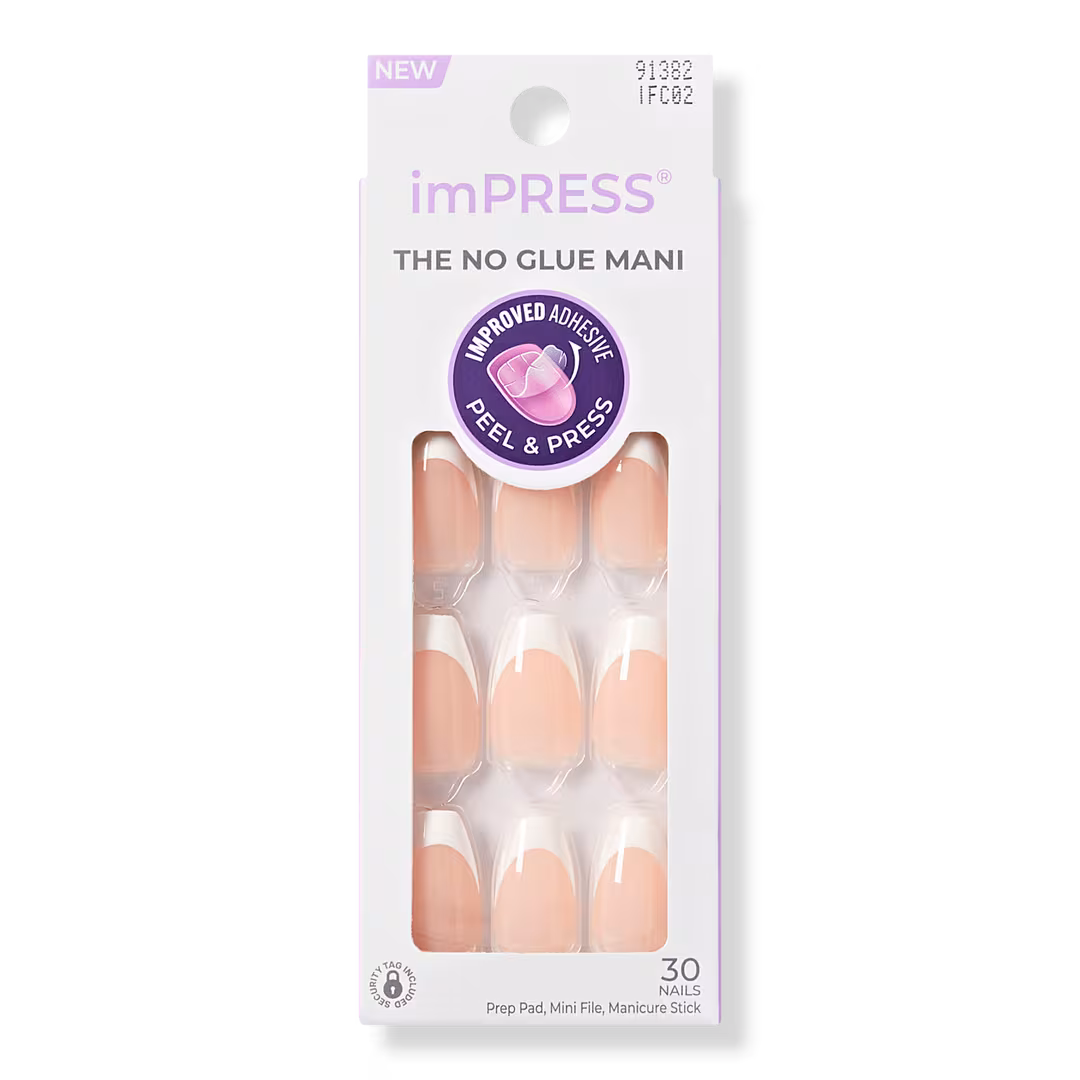Kiss  Impress French Medium Coffin Press On Nails, Ideal