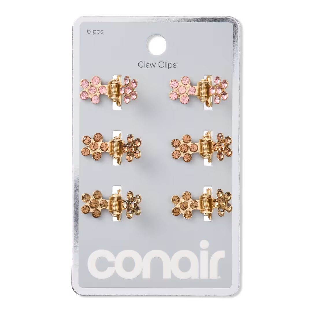 Conair Accessories  Flower Claw Clip with Stones 6pk