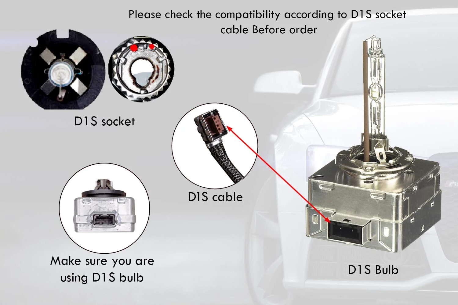 D1S x 2 Pcs. Xenon Standard Headlight Bulbs 35W 85415C1 HID Technology by Philips + Wipe