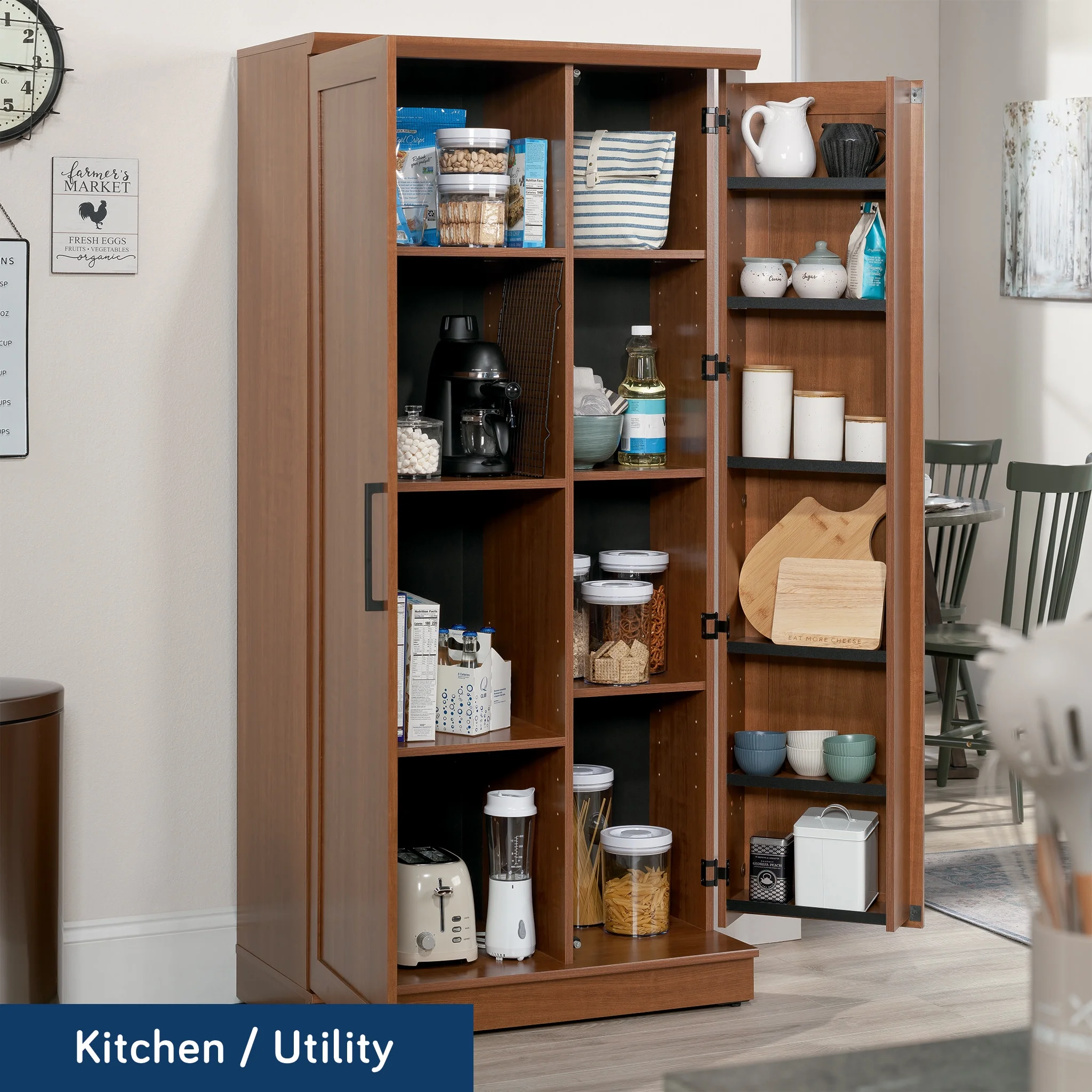Sauder Homeplus Storage Cabinet, Sienna Oak Finish