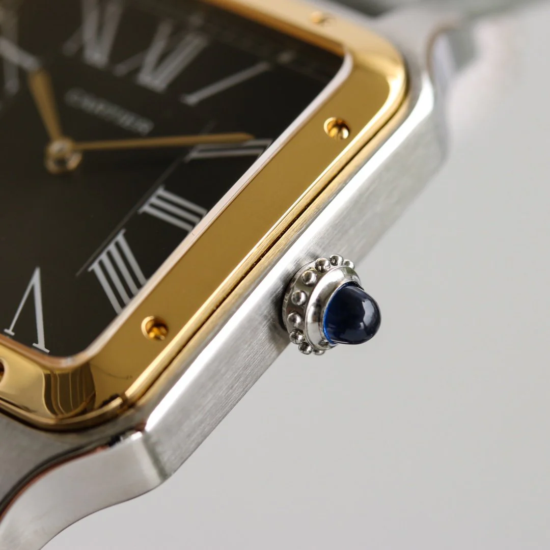 Cartier Watch SANTOS DUMONT XL GOLD STEEL LEATHER