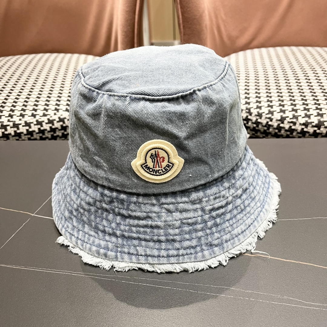 Moncler Frayed Edge Bucket Hat Sun Hat