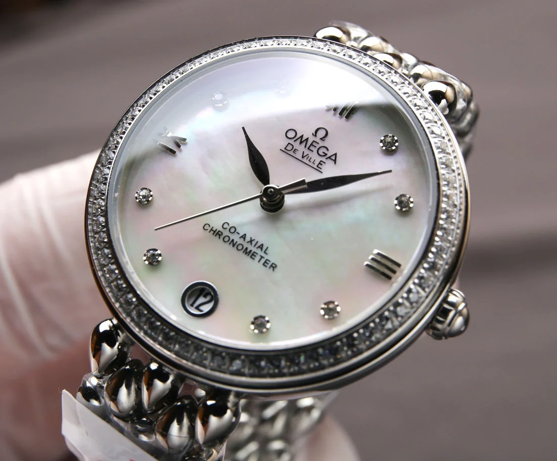 Omega Watch DEVILLE PRESTIGE 32MM STEEL DIAMOND BEZEL MOP DIAL