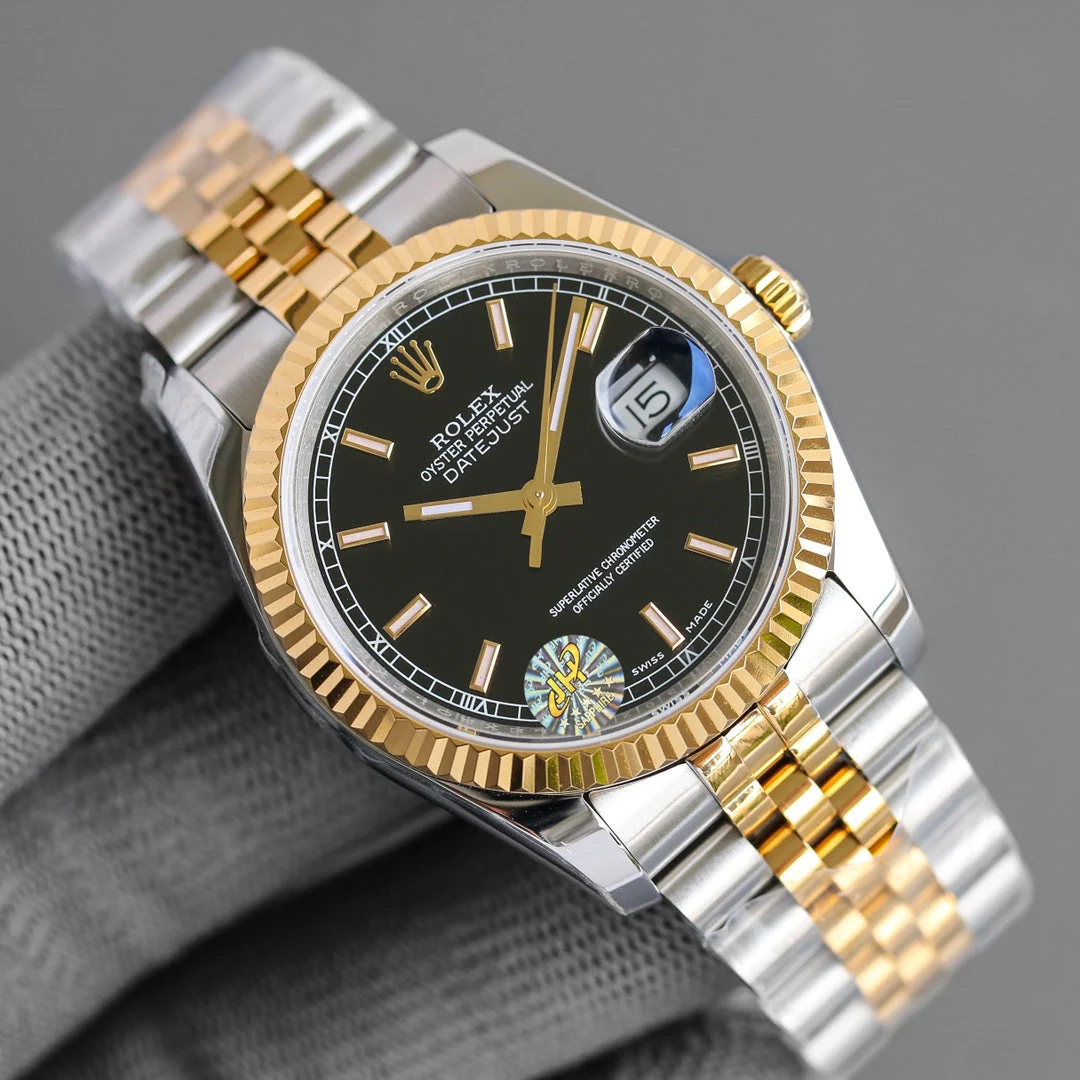 Rolex Watch DATEJUST 36MM TWO-TONE BLACK DIAL JUBILEE Watch