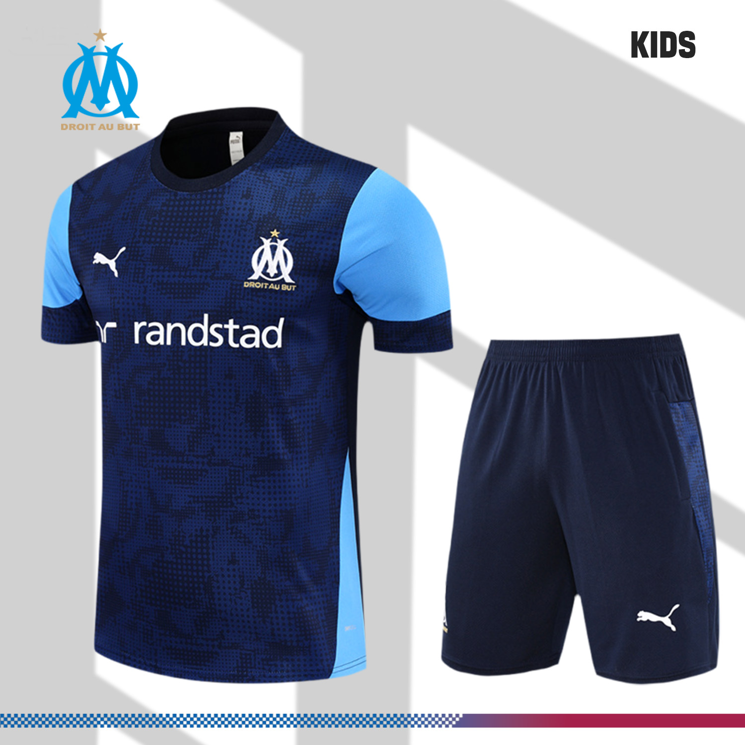 2025/2026 Marseille Short Sleeve Training Jersey for Kids (Kids Kit  )
