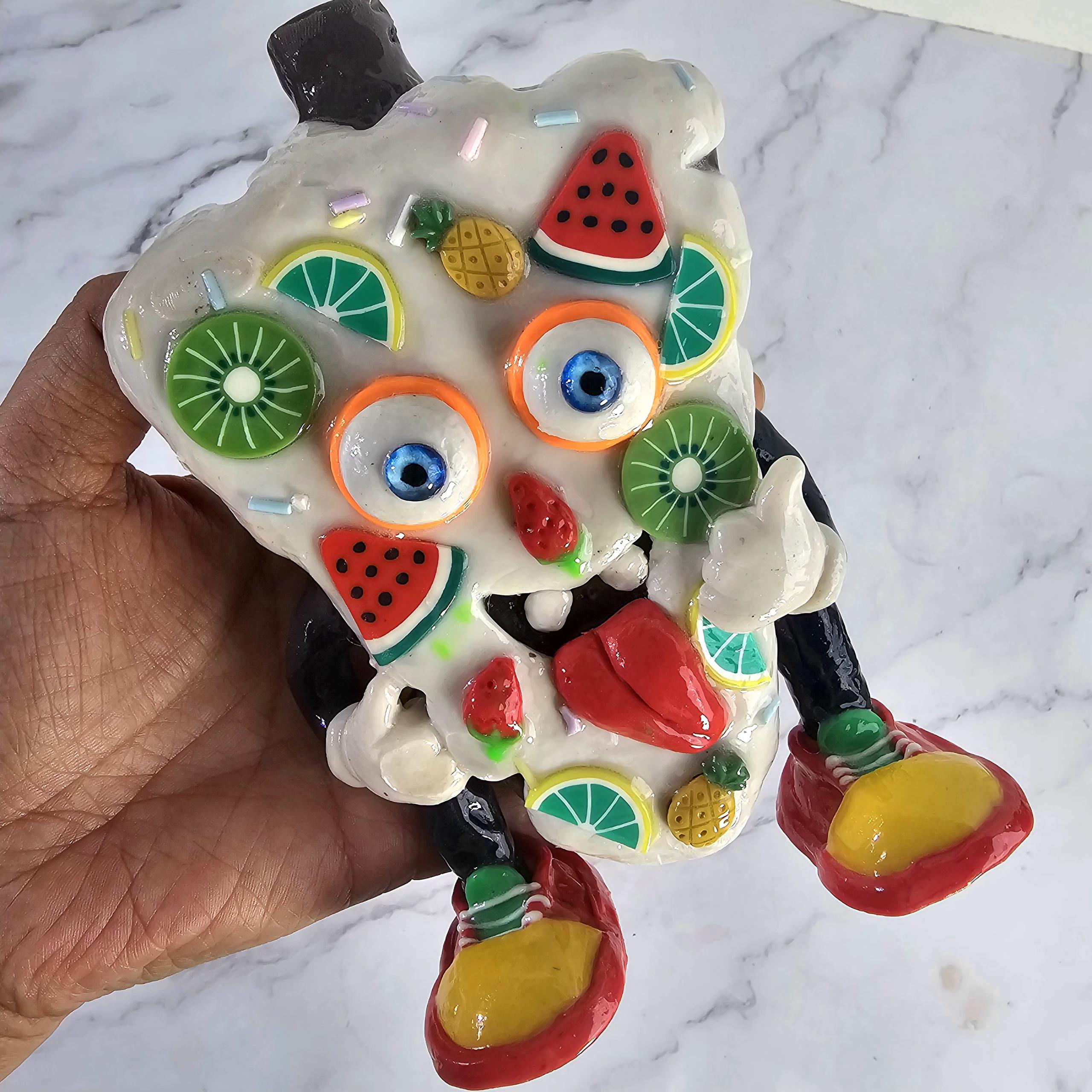 Fruit Pizza Slice mini dab rig 6.7-inch size chart cartoon glass