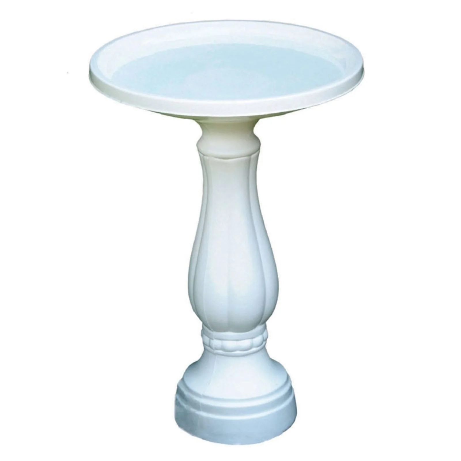 Bloem Promo Birdbath With Pedastal:  White - 17" Basin With 2" Depth, 25" Fillable Pedastal, Smooth Gloss, Durable & Weather Resistant Resin, For Indoor &Outdoor Use, Gardening