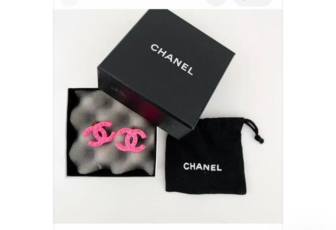 Chanel Pink Earrings